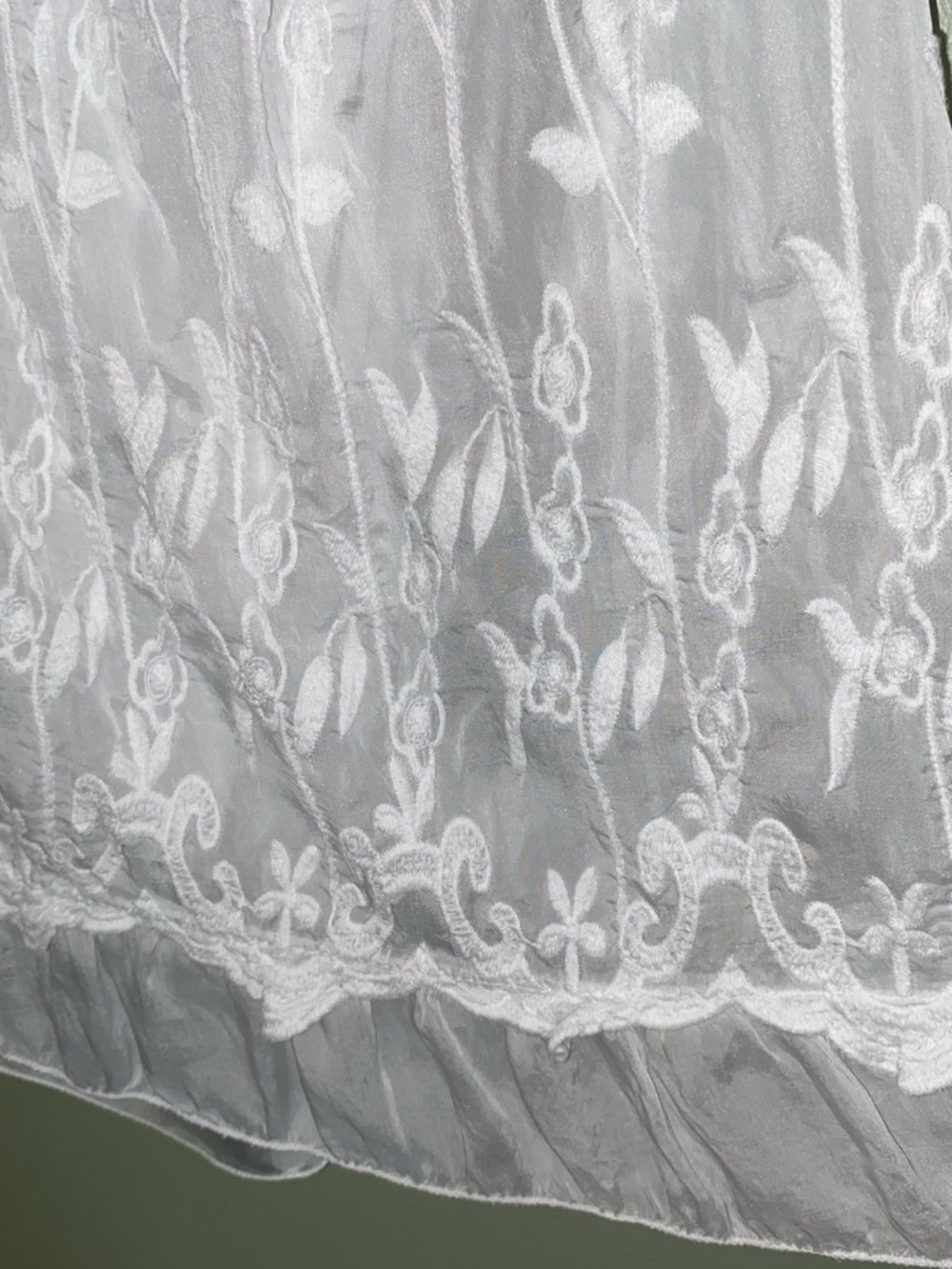 White Ruffle Peasant Tunic Dress - Picture 7 of 13